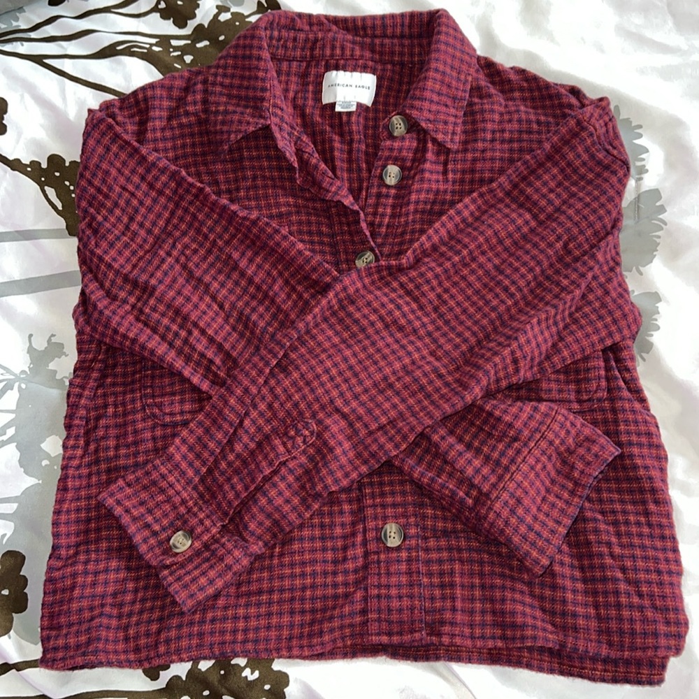AE Plaid Cropped Jacket